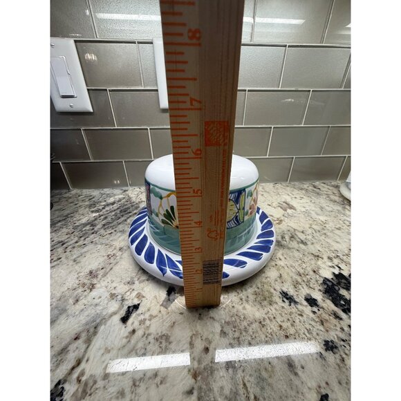 Signed Mexican Talavera Hand-Painted Cheese Butter Dish Lid Plate Table Top Read - Picture 14 of 14